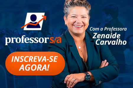 Banner lateral do curso Professor SA com professora Zenaide Carvalho